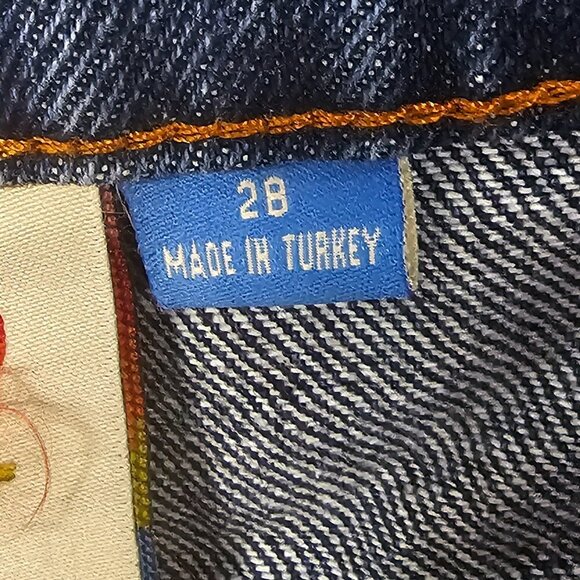 NWOT Farm Rio Denim Crochet Knit Granny Square Shorts Boho Patchwork 28 - Picture 12 of 15